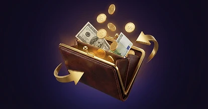 Gouden kist vol geld en munten bij B7 Casino